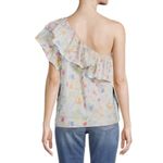 Something Navy NWOT  Women’s One Shoulder Ruffle Top Floral Lined Size S Photo 1