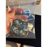 Handcrafted Ceramic Brooch Pin With Gold Leaf Accents & Artistic Blue Photo 4