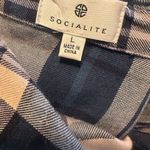 Socialite Long Sleeve Plaid Dress in Black and Tan Photo 5