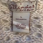 Glimmer Sweater Womens Size L Brown Tan Stripe Crochet Round Neck Pullover Light Size L Photo 1
