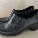 Clarks Bendables Black Leather Heeled Booties Heels Shoes Gothic Victorian Photo 0