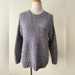Seven7  Knit Sweater Gray Chenille Popcorn Confetti Soft Pullover size S Photo 12