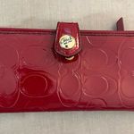 Coach π₯5βfor $25π₯ maroon patent embossed c snap close wallet Photo 0