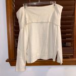 Anthropologie NWT $98 Ivory Shelby Off-The-Shoulder Ribbed Trim Pullover LP Photo 6