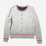 Halogen Gray/Magenta Geo Print Merino Wool Blend Button Down Cardigan Sz… Photo 0