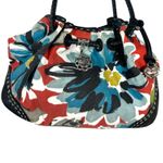 Brighton Lily Bag Floral Flower Woven Leather Straps Shoulder Bag Handbag Purse Photo 9