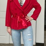 Larry Levine Red Trench Style Coat Photo 2
