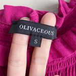 Olivaceous Magenta Smocked Mini Dress Photo 3