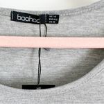 Boohoo NWT  Light Gray Long Sleeve Bodycon Mini Dress sz S/M Photo 6