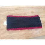 Turtle Fur Knit Burgandy Red Black Fleece Lining Winter Headband Leather Logo Photo 3