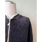 Juicy Couture Black Label Track Velour Ruched Sleeve Jacket Pitch Black Size M Photo 11