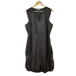 Chelsea and Violet  Faux Suede Embroidered Cutout Dress Womens L Brown Western Boho Photo 4