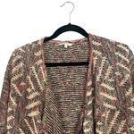 Lucky Brand Pink Multi-Color Boho Fringe Trim Opened Knit Cardigan Women Sz S Photo 4