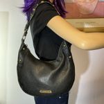 Michael Kors  Gold Studded Strap Black Pebbled Leather Handbag Y2K Photo 5