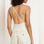 We Wore What  One Shoulder Cutout Jersey Tank in Cream Size Small Photo 1