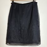 The Limited  VTG Black Sheer Overlay Skirt Paisley Floral Pattern 6 whimsygoth Photo 3