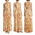 ALC Frank ALC Moira Satin Pleated Maxi Dress Floral Multi SZ4 Photo 0