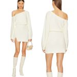 Lovers + Friends  Revolve Makya Off Shoulder Sweater Mini Dress in Cream Size S Photo 1