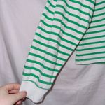 H&M Divided Green White Striped Long Sleeve Collared Top women's size XS Photo 1