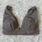 Bayron bay Ellie Bralette Bikini Top in Taupe Polka Dot size 8 Gray Photo 1
