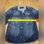 Who What Wear Women's Dark Wash Denim Fringe Biker Jacket, Size L,Brand New no tag Photo 5