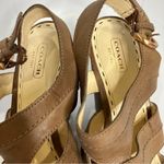 Coach  Jazlyn tan leather‎ wedge sandals women’s size 9.5 gladiator casual Photo 2