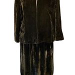 Vintage Johnnye Jr dark green velvet two piece suit size S Photo 1