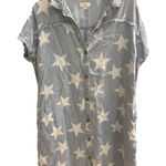 easel  Women's Stars Dress Distressed Washed Denim Size Size Small 100% Cotton‎ Photo 0