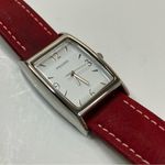 Pedre | Vintage Red Genuine Leather Silver Watch Photo 1