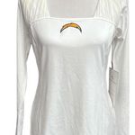 NFL Team Apparel San Diego Chargers Mesh Neck Long Sleeve Top White Size Large Photo 0