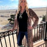 Sterling Kreek Leopard Print Long Sleeve Duster, OS Black Size undefined Photo 3