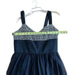 Kay Unger  New York 100% Silk Midi Dress Black & White Floral Embroidered Size 8 Photo 6