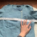 H&M Blue Woven Tweed Biker Jacket Blazer Size 4 Photo 4