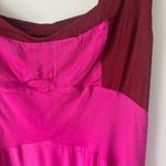 Maeve Sleeveless Seamed Slip Midi Dress Pink Satin Feminine Anthropologie Photo 4
