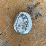 Cowboy Hat Stud Earrings with Faux Turquoise Silver Photo 2