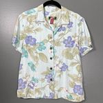 La Cabana Women's Light Blue Floral Hawaiian Shirt Photo 0
