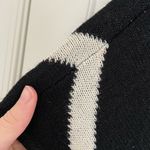 Say What? NWOT Say What Women’s black tan geometric line turtleneck‎ poncho sweater 1 size Photo 6