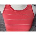 Athleta  Orange Racerback Tank Top Thin Sheer Stripes Size ST Small Tall Workout‎ Photo 1