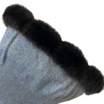 Shoshanna  tweed herringbone faux fur strapless bustier dress Photo 3