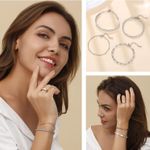 Dainty Gold Silver Chain Bracelets Set for Women Girls 14K/18K Real Gold Plated Layered Link Chain Bangle Bracelets Pack for Women Adjustable Stackable beaded Bracelets Jewelry Gifts Photo 5