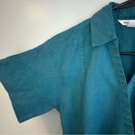 Athleta NWT Playa 100% Linen Tie Top Short Sleeve Teal Blouse/Top Size X… Photo 3
