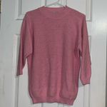 Vintage Pink Sweater Out The Window Made in USA • speckled knit crew neck 80s Size M Photo 2