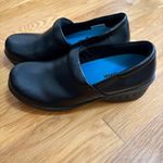 Dr Scholls Shoes Womens 8.5 M Work Clogs Wedge Slip On Black Leather Round Toe Photo 3