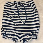 Anthropologie NEW! Chillax Blue White Striped One Piece Terry Cloth Romper XXS Photo 4