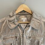 Chico's Chico Gold Satin Full Zip Jacket Blazer Size 1 Medium Photo 4