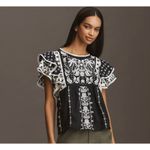 Farm Rio NEW x Anthropologie Printed Flutter-Sleeve Top Photo 2
