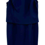 Evan Picone  size 6 navy blue‎ sleeveless dress hidden rear zip layered look Photo 0