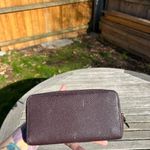 Coach Dark Burgundy Crossgrain Leather Accordion ZipAround Phone Wallet Photo 2