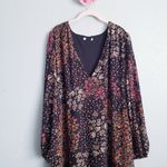 Baltic Born Bowman Black Floral Deep V Long Sleeve Maxi Dress Photo 2