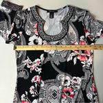 White House | Black Market Floral Print 3/4 Sleeve Tunic/Mini Dress Black Size S Photo 7
